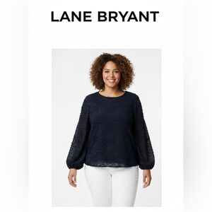 Lane Bryant Dark Blue Textured Blouse